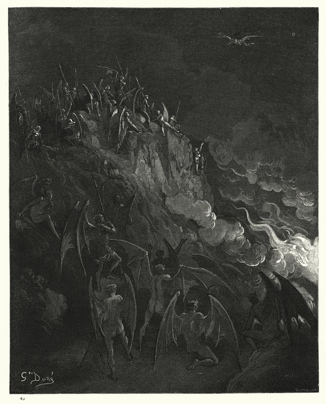 Illustratie van Gustave Doré voor Miltons Paradise Lost, Boek X, regels 439-441 door Gustave Dore