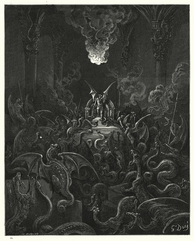 Illustratie van Gustave Doré voor Miltons Paradise Lost, Boek X, regels 521-523 door Gustave Dore