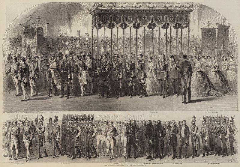De Kroningsprocessie van Tsaar Alexander II door Gustave Janet