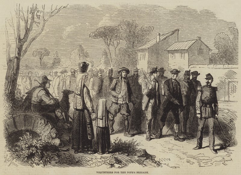 Vrijwilligers voor de Brigade van de Paus door Gustave Janet
