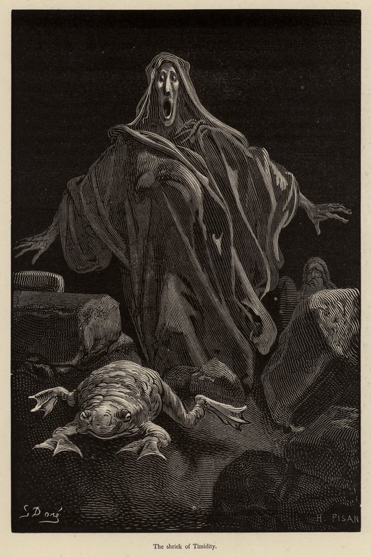 De schreeuw van de Schuchterheid door Gustave after Dore