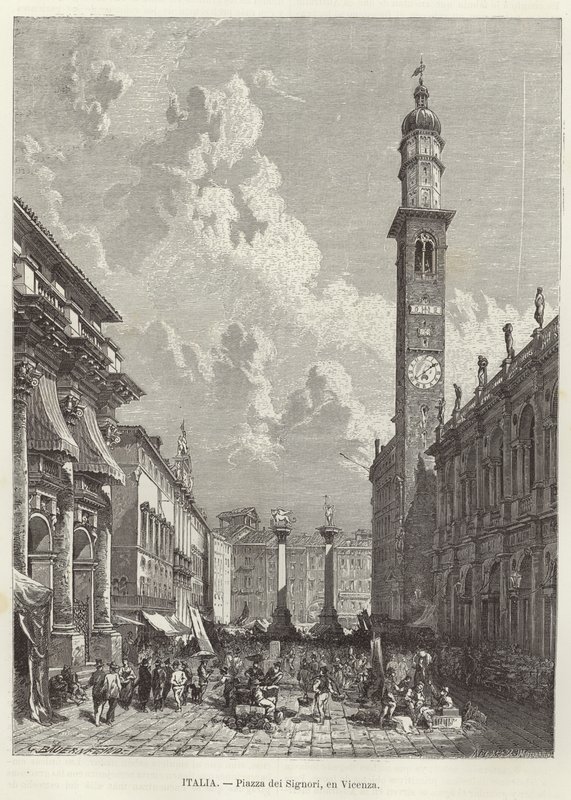 Piazza dei Signori in Vicenza door Gustave Bauernfeind