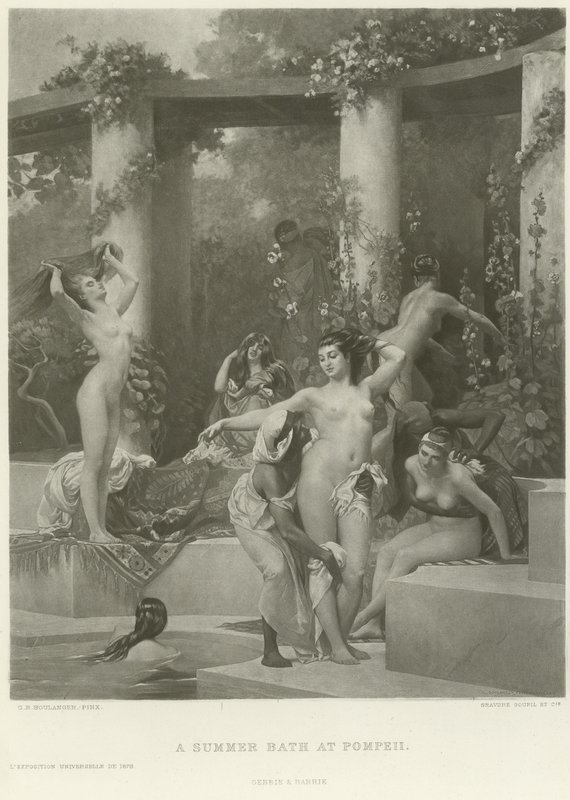 Een zomerse bad in Pompeii door Gustave Clarence Rodolphe Boulanger