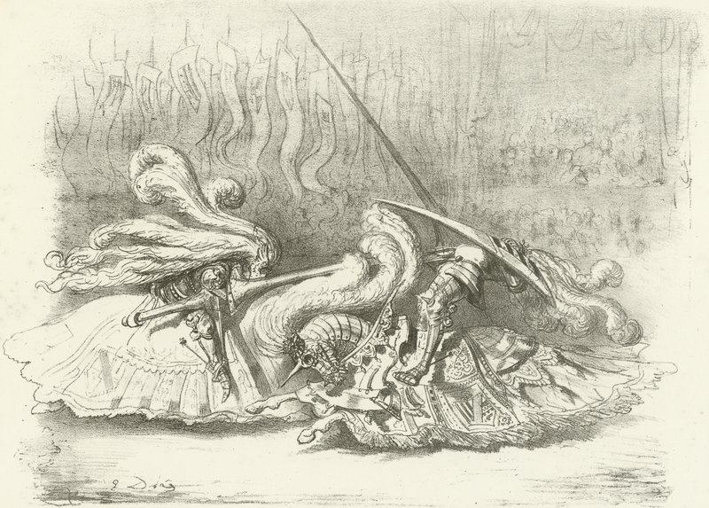 Een toernooi - Schoonheid de prijs AD1450 door Gustave Dore