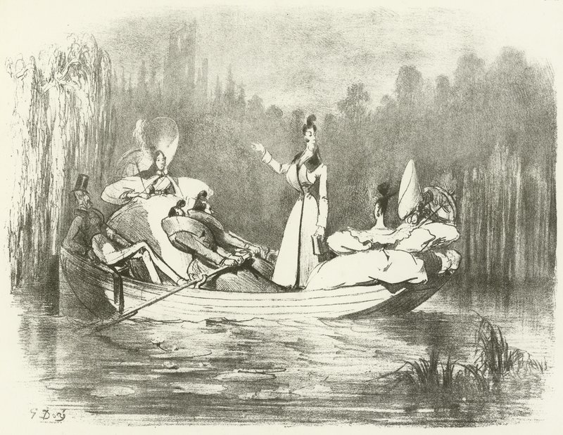 Dandyisme op het platteland (gravure) door Gustave Dore