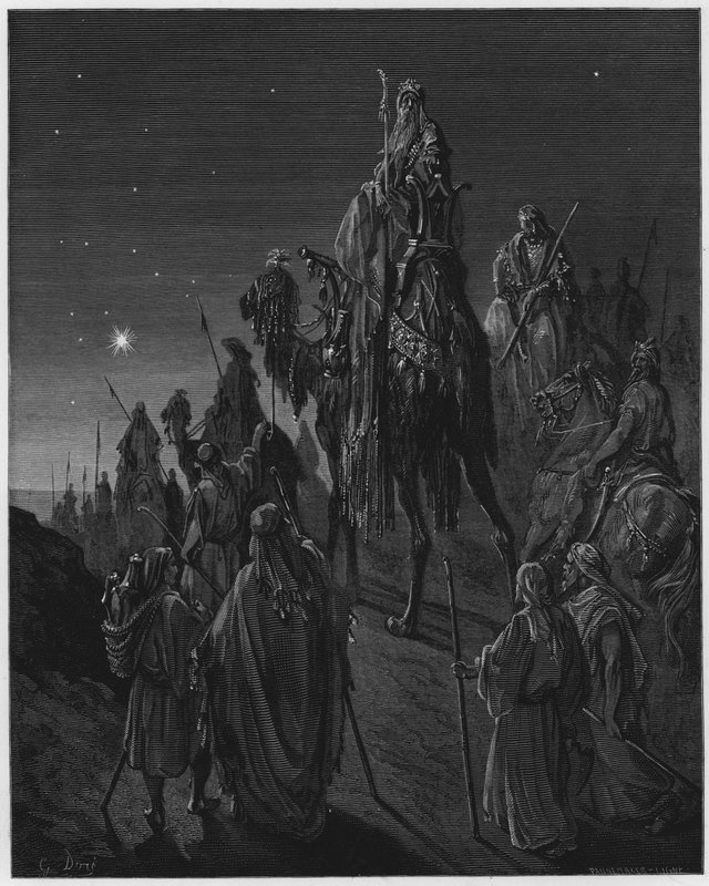 Gustave Doré Bijbel: De wijzen geleid door de ster door Gustave Dore