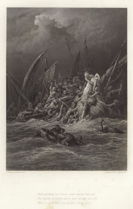 Illustratie voor Vivien door Alfred Tennyson door Gustave Dore
