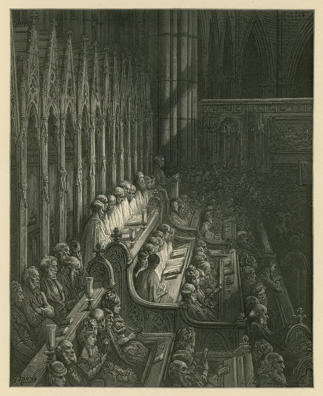Het Koor van Westminster Abbey door Gustave Dore