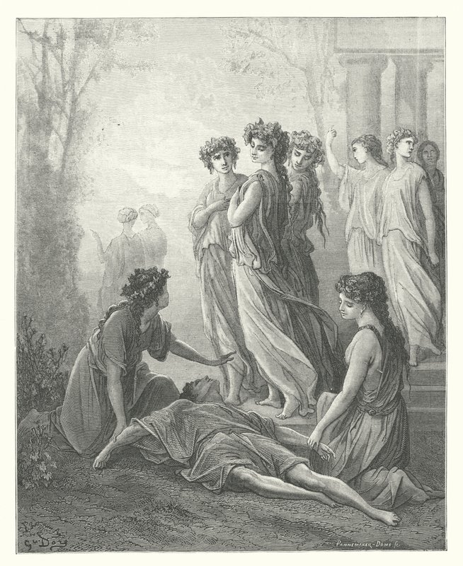 De Fabels van La Fontaine: Daphnis en Alcimadura door Gustave Dore