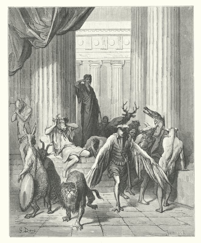 De Fabels van La Fontaine: De Metgezellen van Ulysses door Gustave Dore