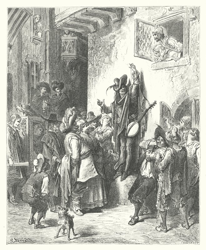 De Fabels van La Fontaine: De Gek die Wijsheid Verkocht door Gustave Dore