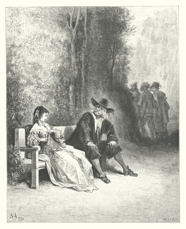 De fabels van La Fontaine: De Maagd (gravure) door Gustave Dore