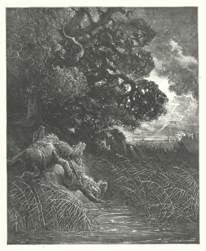 De Fabels van La Fontaine: De Eik en het Riet door Gustave Dore