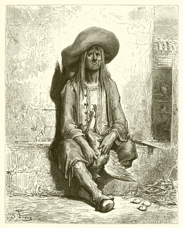 De kip met de gouden eieren (La Fontaine) door Gustave Dore
