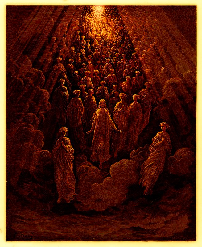 De Engelen op de Planeet Mercurius, illustratie uit The Dore Gallery, gepubliceerd ca. 1890 door Gustave after Dore