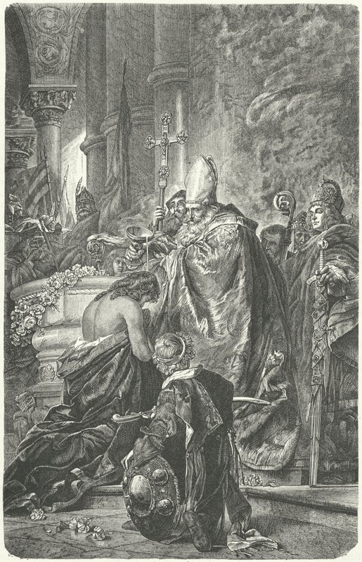 De doop van Stefanus I van Hongarije door Gyula Benczúr
