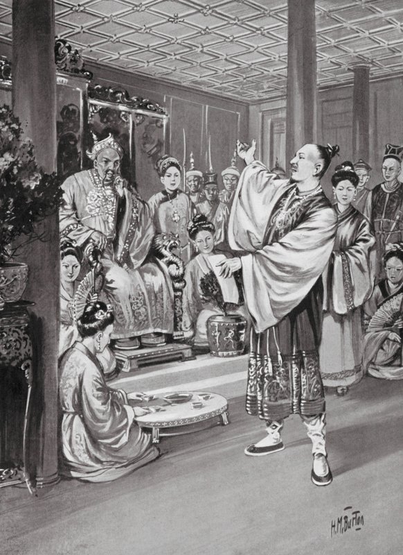 Li Po reciteert voor de keizer door H. M. (after) Burton
