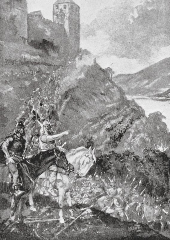 Teutonen en Kelten verenigen zich om de Romeinen uit Gallië te verdrijven door H. M. (after) Burton