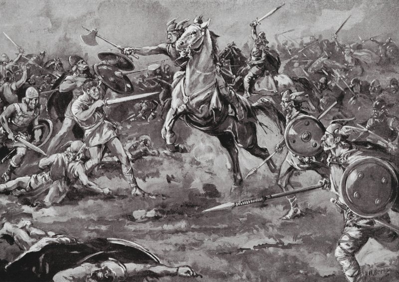 De Franken helpen bij het verslaan van de Hunnen door H. M. (after) Burton