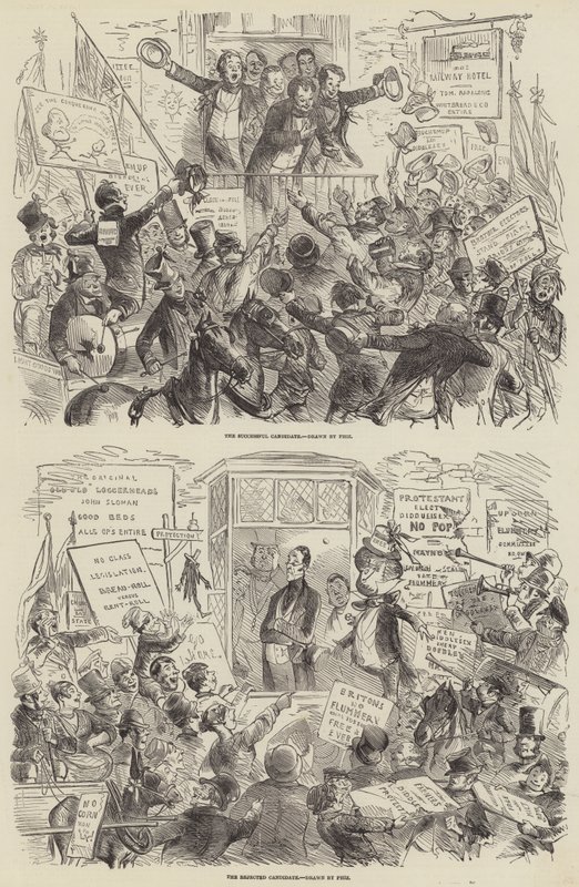De Verkiezing van 1852 door Hablot Knight Browne