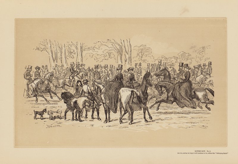 Rotten Row, Nr. 2, Zoals het is (gravure) door Hablot Knight (1815 92) Browne