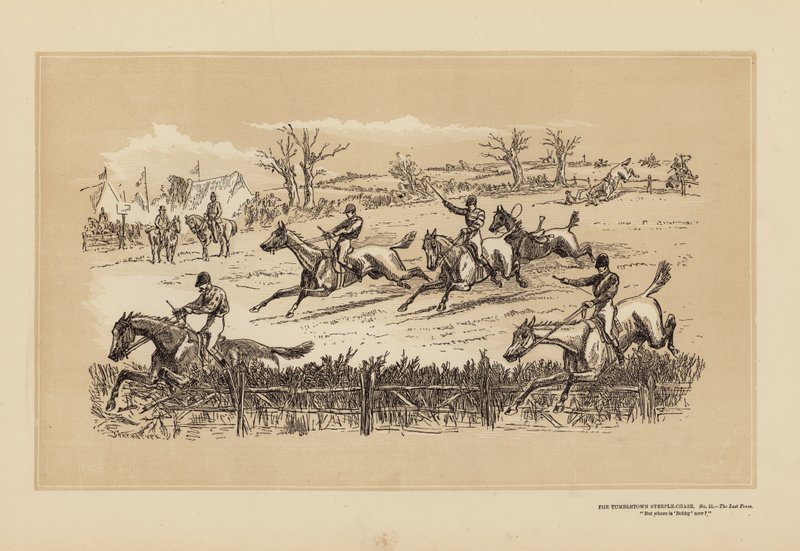 De Tumbletown Steeple-Chase, nr. 11, De Laatste Hek door Hablot Knight (1815 92) Browne