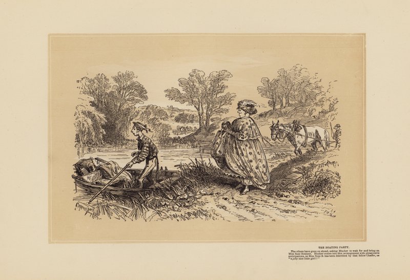 Visschetsen, Nr. 3, Een opschepper (gravure) door Hablot Knight (1815 92) Browne