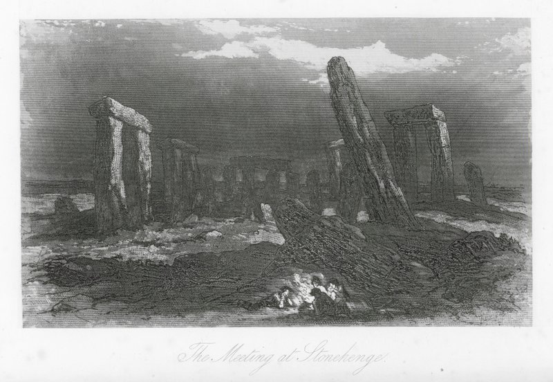 Londense straten: De ontmoeting bij Stonehenge door Hablot Knight (1815 92) Browne