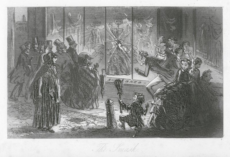 Londense straten: De Smash door Hablot Knight (1815 92) Browne