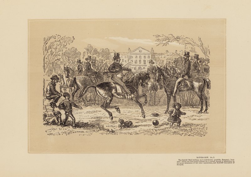 Rotten Row, No 3, Muziek en Herinnering (gravure) door Hablot Knight (1815 92) Browne
