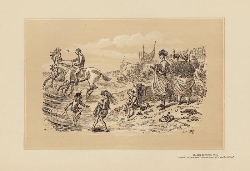 Schetsen aan zee, nr. 2, Het is zo goed voor de benen door Hablot Knight (1815 92) Browne