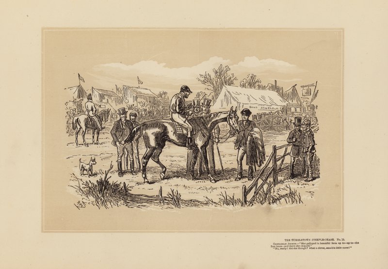 The Tumbletown Steeple-Chase, No 12, Na de race door Hablot Knight (1815 92) Browne