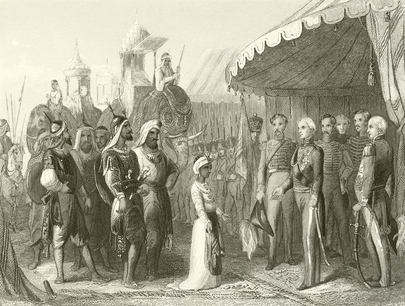 Onderwerping van de Maharadja Dhuleep Singh aan Sir Henry Hardinge door Hablot Knight Browne
