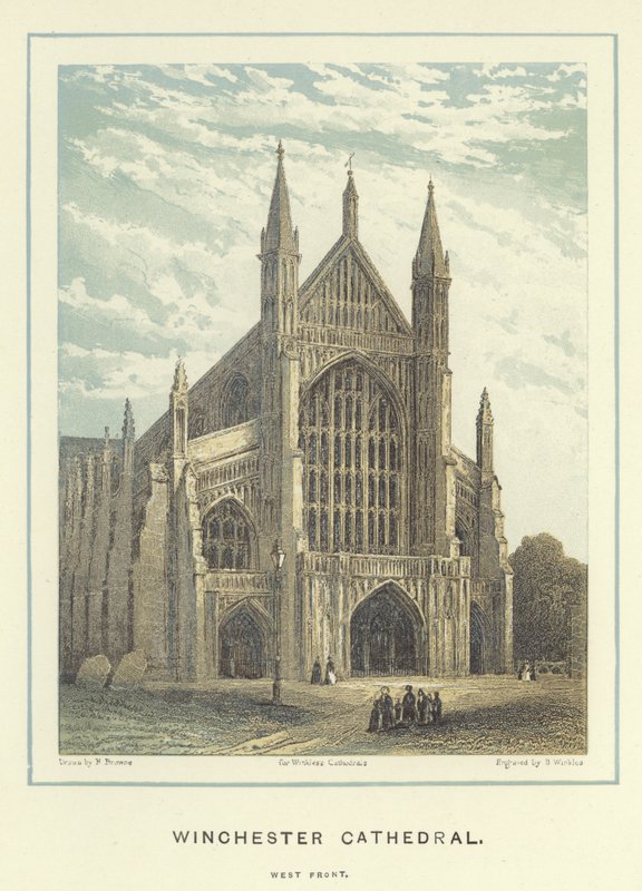 Winchester Kathedraal, westelijke gevel door Hablot Knight Browne