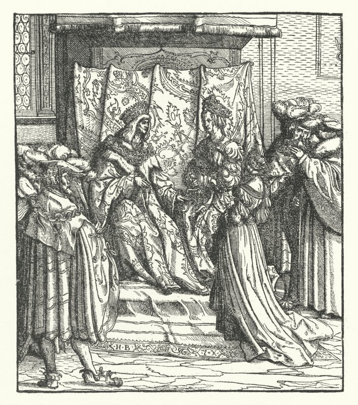 Eleanor van Portugal Ontvangt het Huwelijksaanzoek van Frederik van Oostenrijk, Koning van de Romeinen door Hans (after) Burgkmair