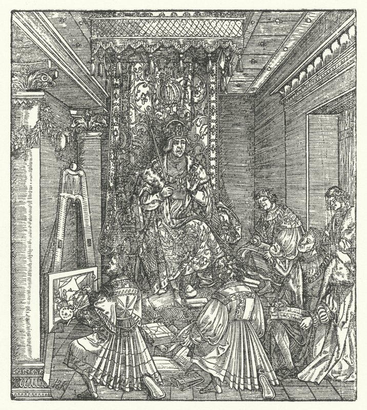 De Prins met de Verkondigers van Zijn Glorie door Hans (after) Burgkmair