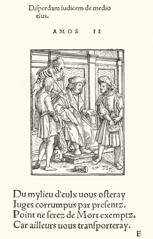 De corrupte rechter door Hans (after) Holbein the Younger