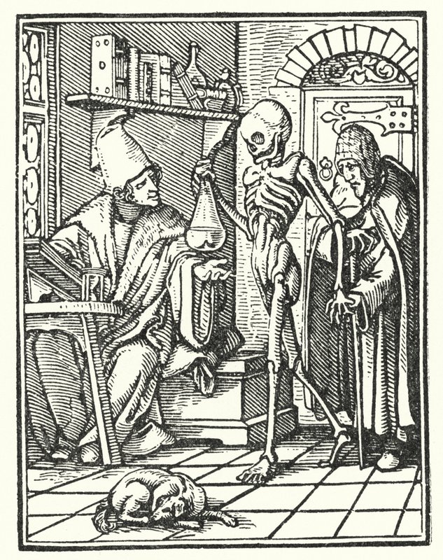 De dood en de arts door Hans Holbein der Jüngere