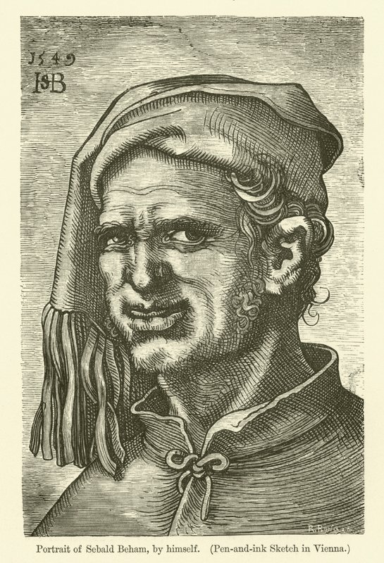 Zelfportret van de Duitse schilder en graveur Sebald Beham door Hans Sebald Beham