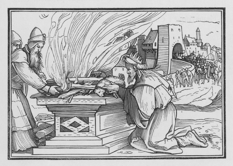 Achaz Regeert Zeer Goddeloos door Hans after Holbein the Younger