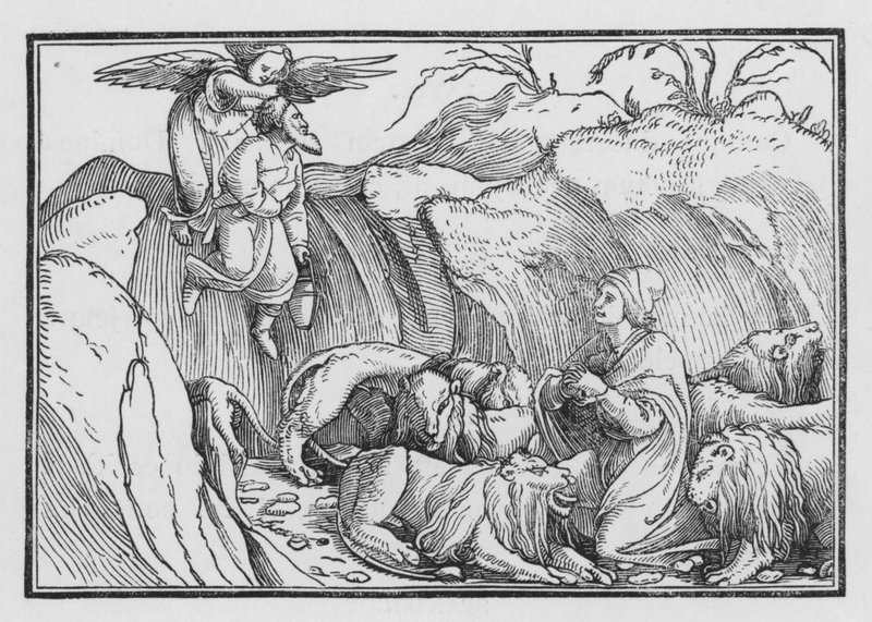 Daniel in de Leeuwenkuil door Hans after Holbein the Younger