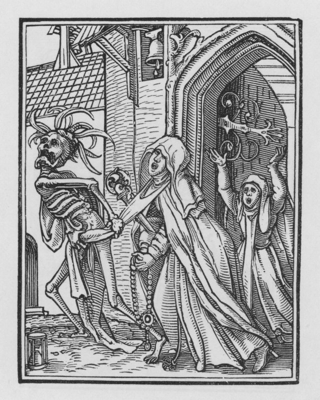 Holbeins Dodendans: De Abdis door Hans after Holbein the Younger
