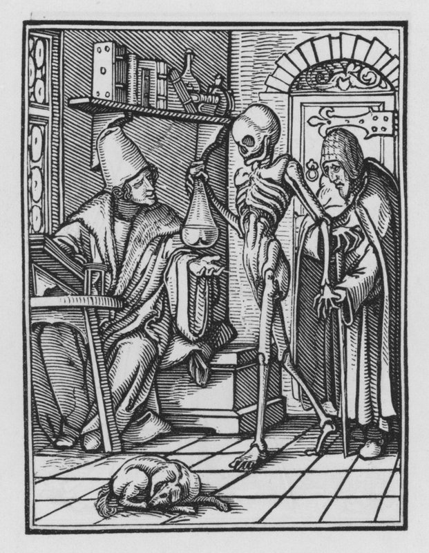 Holbeins Dodendans: De Arts door Hans after Holbein the Younger