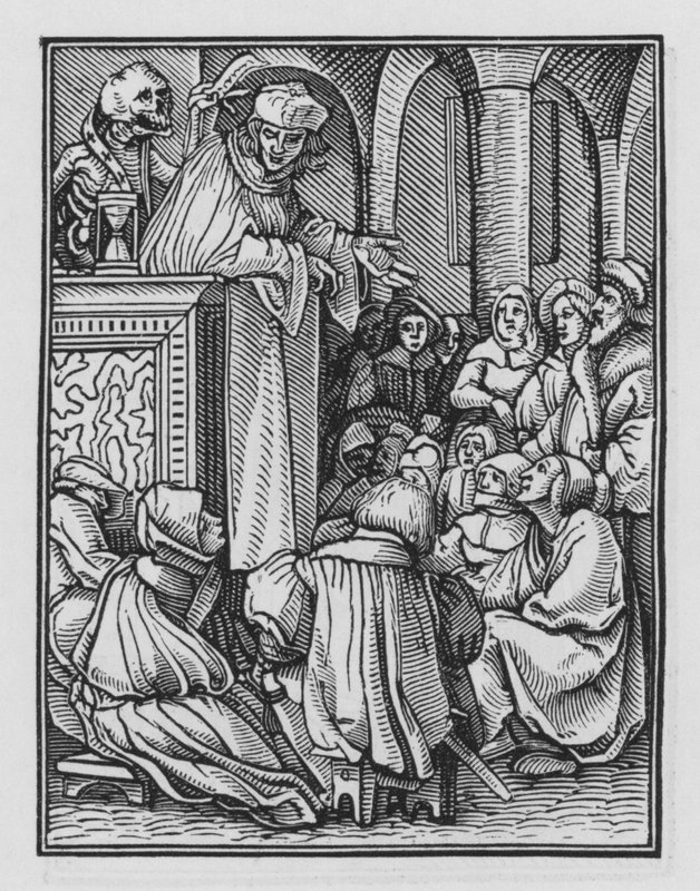 Holbeins Dodendans: De Prediker door Hans after Holbein the Younger