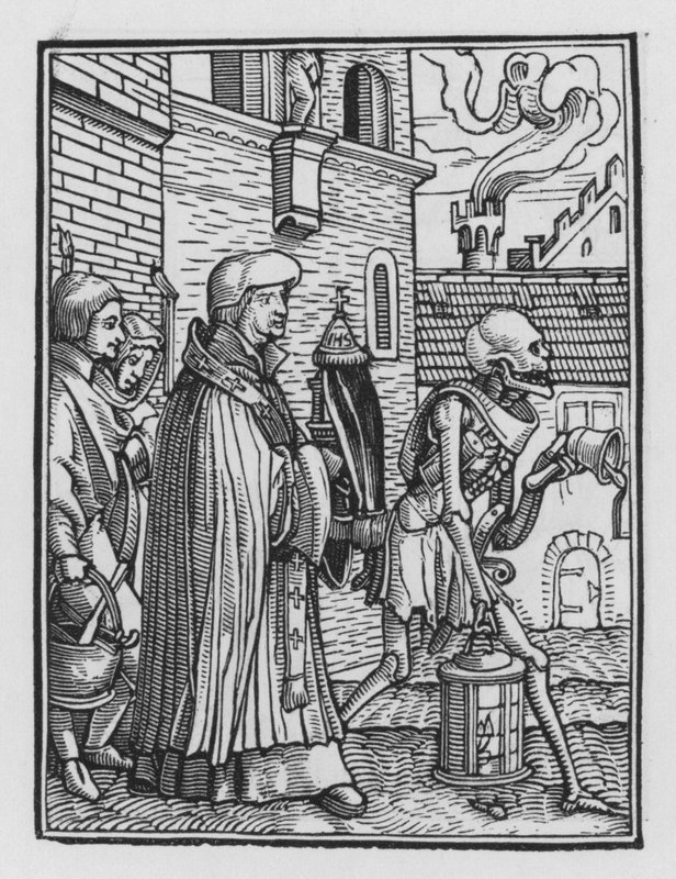 Holbeins Dodendans: De Priester door Hans after Holbein the Younger
