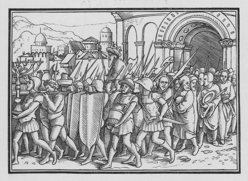 Shishak plundert Jeruzalem, 2 Kronieken XII, 9 door Hans after Holbein the Younger