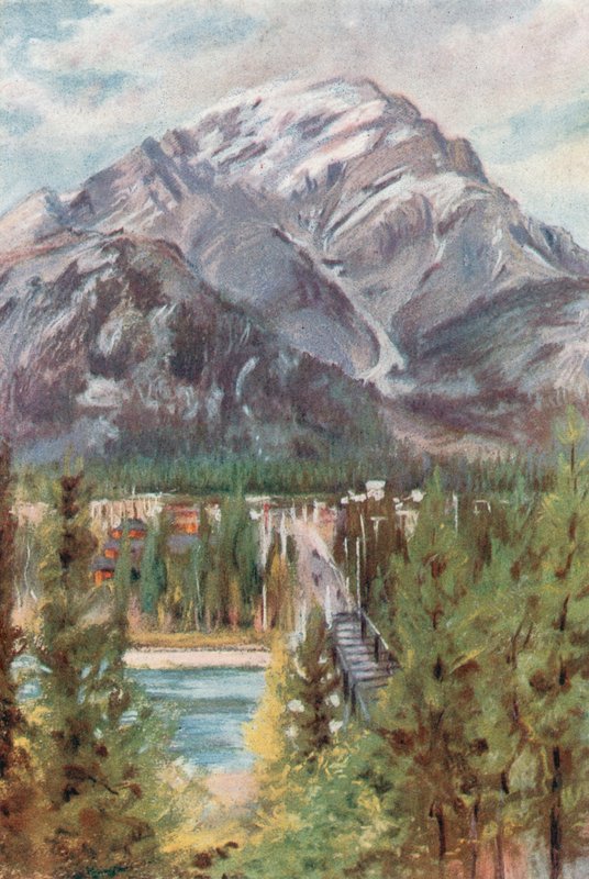 Cascade Mountain, Banff door Harold Copping