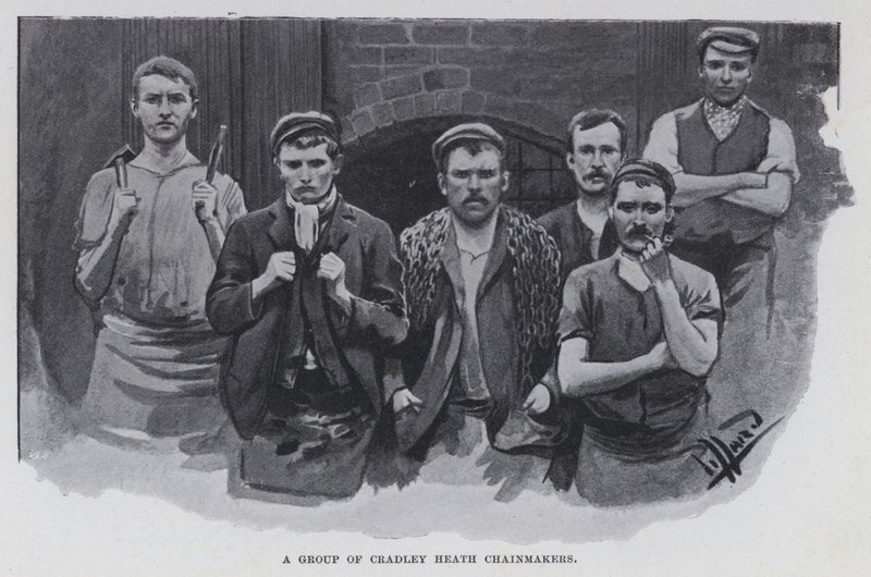 Een groep Cradley Heath kettingsmeden door Harold Hume Piffard