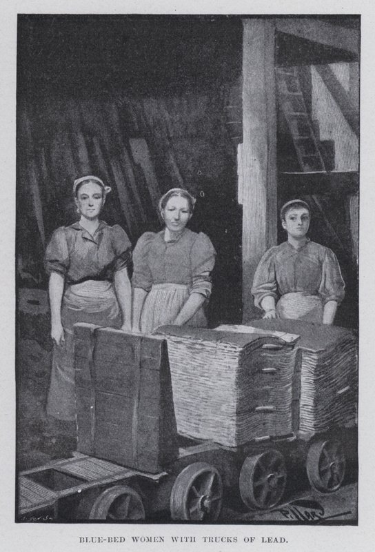 Blauwbed vrouwen met loodkarren door Harold Hume Piffard