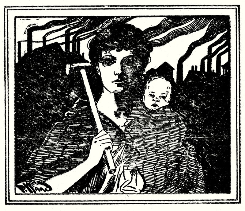 Omslagillustratie voor De Witte Slaven van Engeland door Harold Hume Piffard
